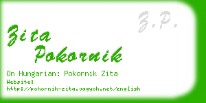 zita pokornik business card